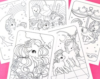 Unicorn & Friends A5 Colouring Pages - Set of 5