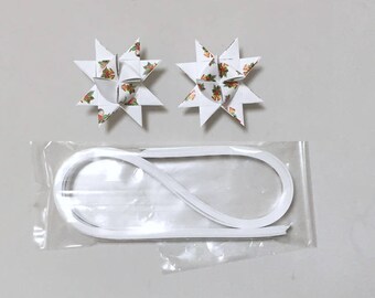 ON SALE: Ornaments Patterned Paper Strips for Making Moravian German Stars (50 strips) - Pattern on One Side