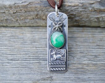 Kingman Turquoise Bits & Pieces Sterling Silver Necklace. Hand Forged . Sterling Necklace.Rustic. Necklace.