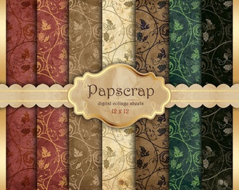 ORIENTAL TEXTURES- Digital Paper - Decoupage Paper - Scrapbook Paper - Digital Collage Sheet - Vintage Background Oriental paper