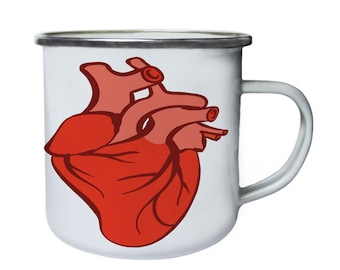 Anatomically correct heart,Tin, Enamel 10oz Mug v957e