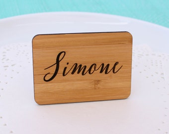 Engraved Bamboo Standing Signs
