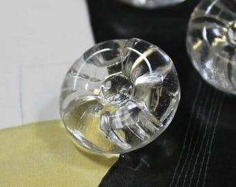 Glass Buttons 4 Clear Glass 11/16 Shank Buttons