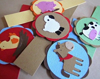 Barnyard Party Napkin Rings, Barn Party Napkin Rings, Farm Napkin Rings, Farm Animal Napkin Rings, Barnyard Birthday Party, Farm, Set of 12