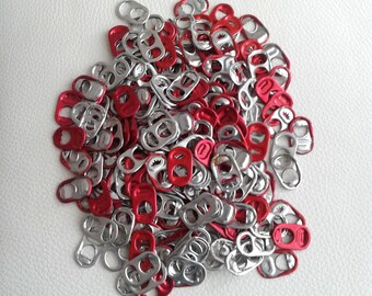 100 aluminium Beer peut Pop onglets rouge, argent ou mélange de rouge et argent