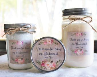 Bridesmaid Spa Gift Set//Candle Gift Set//Personalized Bridesmaid's Gift//Bath Salt//Sugar Scrub//Bridesmaid Gift Set//Spa Gift