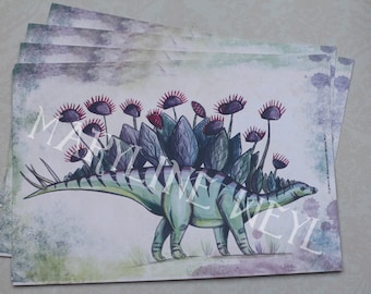 map postcard Stegosaurus dinosaur
