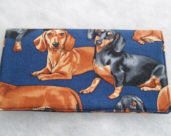 Checkbook Cover - Dachshunds realistic