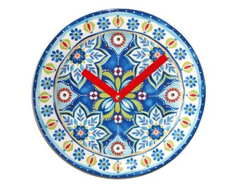 Plate Clock, Wall Decor, Wall Clock, Kitchen Clock, Mediterranean Home Decor - 1980