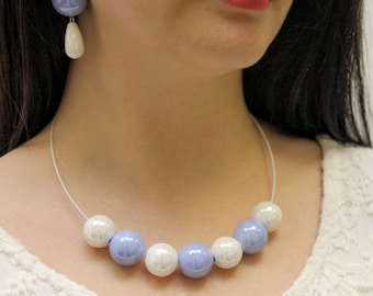 Set of ceramic balls, necklace + Orecchni