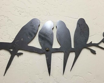 Birds on a Branch Steel Wall Decor