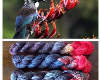 Hand dyed "Flax" yarn 100% New Zealand Corriedale wool 4ply