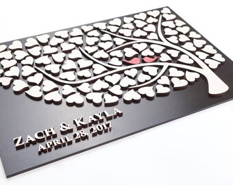 Wedding guest book alternative 3D Guest Book Wood Rustic wedding guestbook Unique guest book White Wedding Decor Tree of Hearts Wedding gift