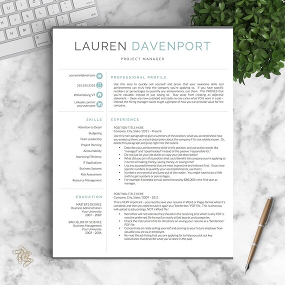 modern resume template for word and pages creative modern resume design modern cv template for word instant download resume template - Contemporary Resume Template modern resume template for word and pages creative modern resume design modern cv template for word instant download resume template - Contemporary Resume Template