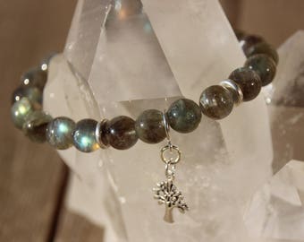 labradorite tree of life charm bracelet