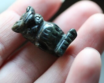 Kambaba Jasper Stone Owl Figurine F231