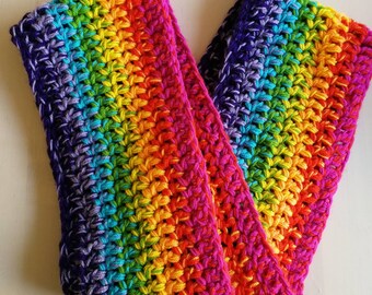 Oversized chunky blended rainbow infinity scarf