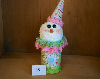 Snowman, Wooden Spool Snowman, Christmas Decor, Winter Decor, Holiday Decor