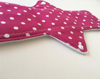 Heavy Cloth Pad | Cloth Pad | Overnight Pad| Pink Polka Dot | 12' Cloth Pad | Heavy Flow