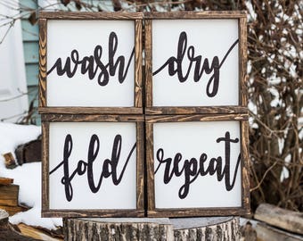 wash dry fold repeat wood signs farmhouse laundry room art rustic decor laundry room decor laundry - Laundry Room Decor wash dry fold repeat wood signs farmhouse laundry room art rustic decor laundry room decor laundry - Laundry Room Decor