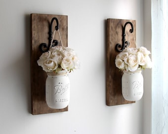 rustic home decor farmhouse decor mason jars sconce housewarming gift rustic sconces - Rustic Farmhouse Decor rustic home decor farmhouse decor mason jars sconce housewarming gift rustic sconces - Rustic Farmhouse Decor