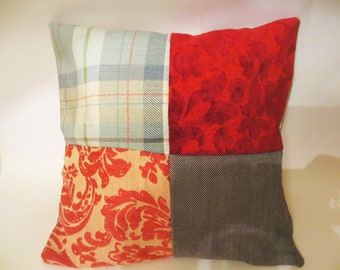 Tartan and Tweed Patchwork Cushion Cover