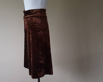 L / Brown Capris / Crushed Velvet / Large