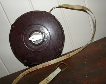 vintage bakelite measuring tape / osaka z-lon measuring tape / pvc coated measuring tape / surveyors tape / office / study / man cave