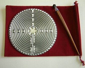 DT-LAB Solid Handcrafted Pewter Labyrinth - Personal Chartres Labyrinth