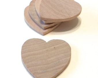 100 Little Wooden Hearts - 1 1/2 Inch