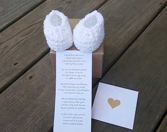 FAST SHIPPING! Pregnancy Announcement, Booties, Baby Reveal, Pregnancy Reveal To Grandparents, Pregnancy Reveal, Gift, Handmade
