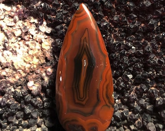 Turkish red banded agate cabochon