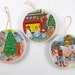 Vintage Christmas Tree Ornaments Miniature Plates Lilian Vernon Collectible Porcelain Ornaments Set of 3 Holiday Home Decor Christmas Decor