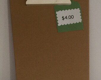6 X 9 Kraft Naked Clip Board