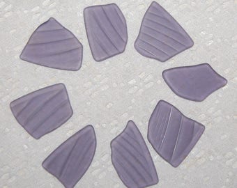Purple Faux Sea Glass recycled glass (8 pieces)