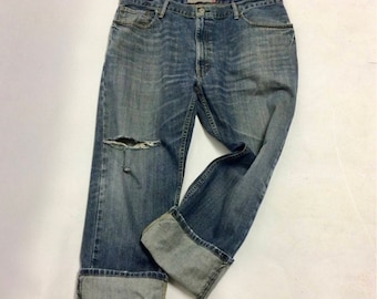 38 Raw Destroyed Vintage Levi Boyfriend jeans 38 waist denim jeans