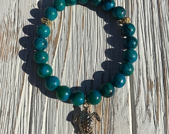 Deep sea blue sea turtle bracelet