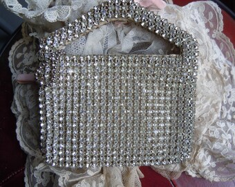 1920's Art Deco Flapper Downton Abbey Faux Diamante Studded Purse