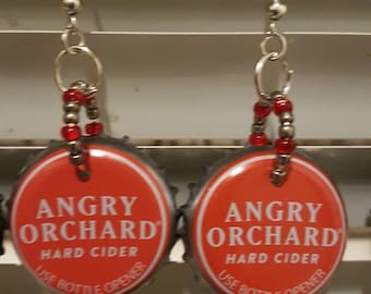 Angry orchard bottle cap earrings