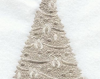Sparkling Christmas Tree Embroidered Flour Sack Hand/Dish Towel