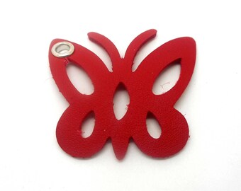 Butterfly red leather