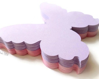 12 extra Large Pink & Lavender Butterfly Die cuts - Set of 12 pcs or CHOOSE YOUR COLORS