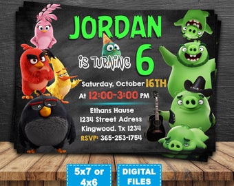 Angry birds invitation, angry birds birthday invitation, angry birds party invite, angry birds digital, angry birds printable, angry birds
