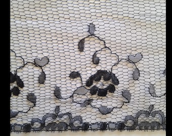 Black antique tulle lace