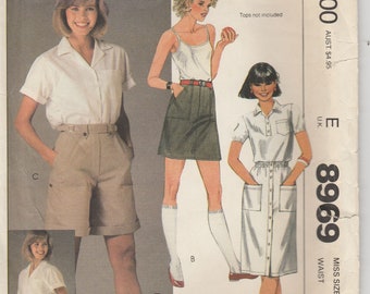 Shorts Pattern Skirt the gap 1984 Misses Size 8 Waist 24 McCalls 8969 Cut and Complete