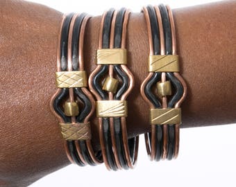 African Made Bracelet - Copper with Black