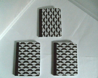 moustache motif mini notebookd