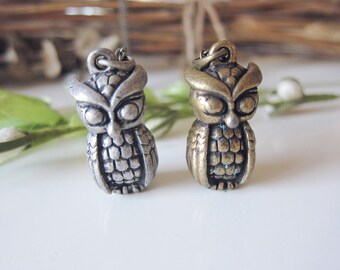 Mister Owl 3D Necklace - Silver Tone-Last One