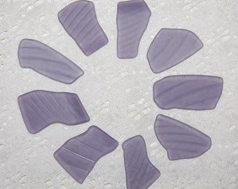 Purple Faux Sea Glass recycled glass (9 pieces)