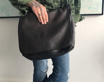 Sac de messager 1980 ' s Vintage cuir unisexe fabriqué au Canada